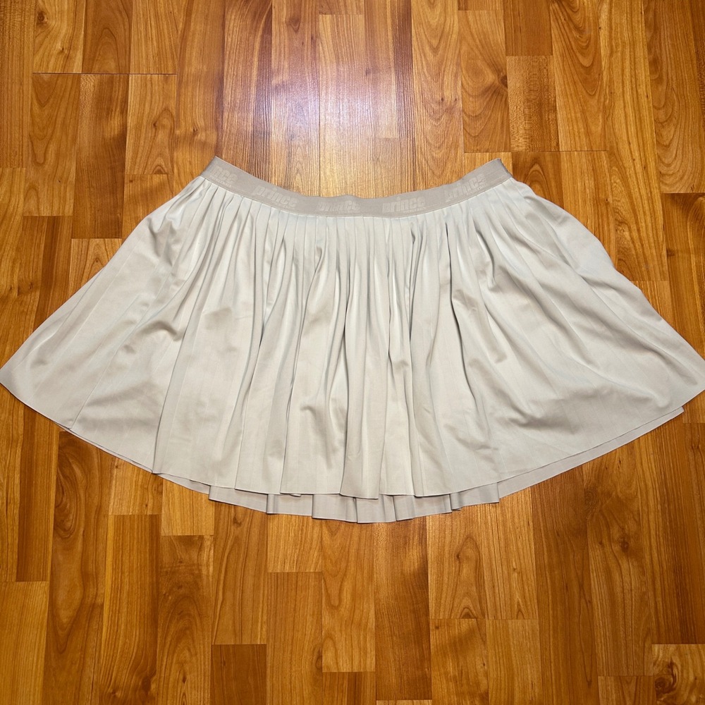 Pleated Prince Pickleball Women Athletic Skort L Off White